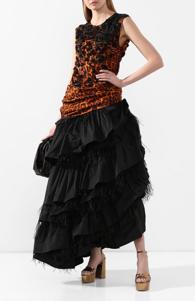 Юбка с отделкой перьями DRIES VAN NOTEN, арт. 201-10861-9383, фото 2