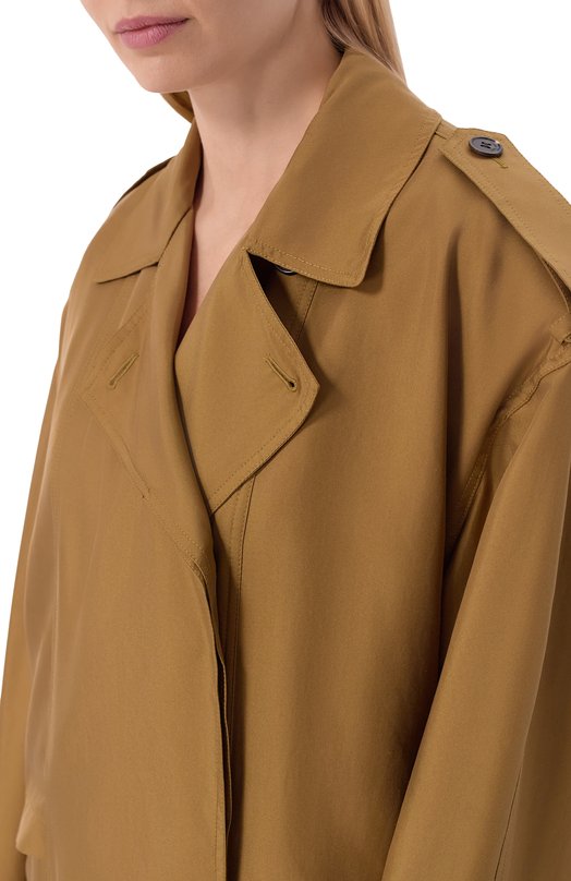 Шелковый тренч Saint Laurent 858563/YZ9BM Коричневый  858563/YZ9BM Фото 5