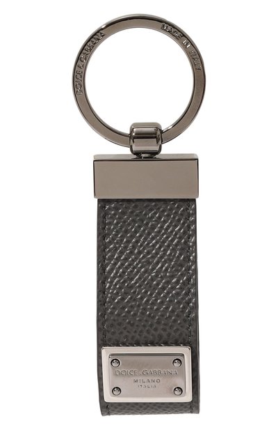 Кожаный брелок DOLCE & GABBANA темно-серого цвета по цене 23300 руб., арт. BP1371 AG219, фото 1 Кожаный брелок DOLCE & GABBANA, арт. BP1371 AG219, фото 1