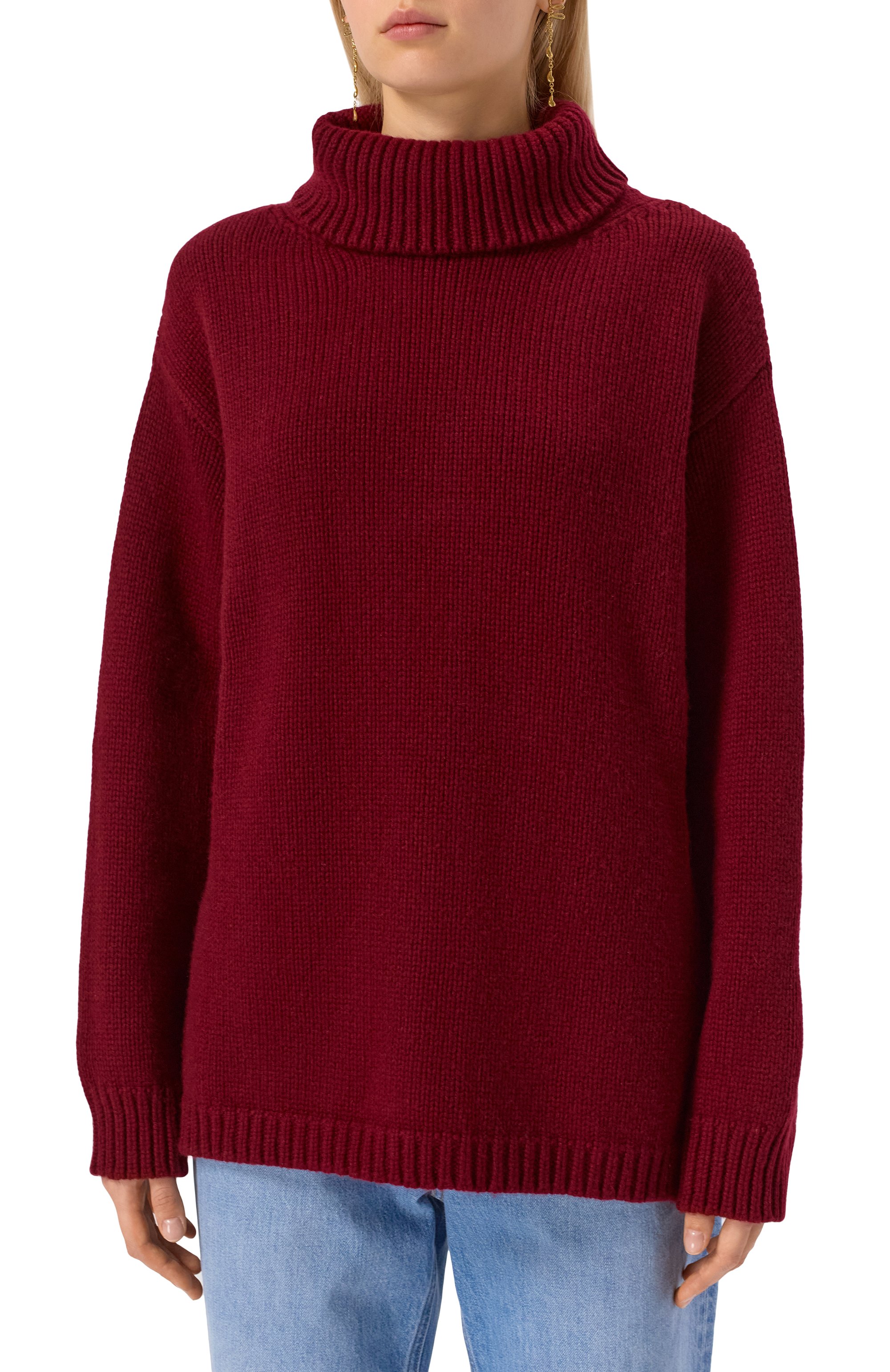 Свитер из шерсти и кашемира ELIE SAAB бордового цвета по цене 299500 руб., арт. T0230NF25/W0007, фото 3 Свитер из шерсти и кашемира ELIE SAAB, арт. T0230NF25/W0007, фото 3