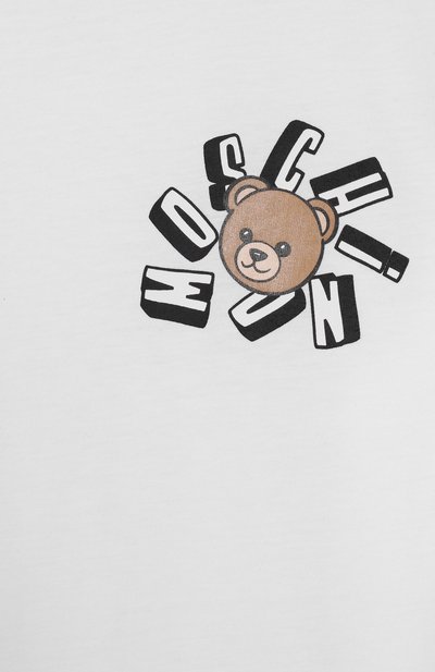 Хлопковая футболка MOSCHINO белого цвета по цене 7995 руб., арт. HUM050/LAA03_001, фото 3 Хлопковая футболка MOSCHINO, арт. HUM050/LAA03_001, фото 3