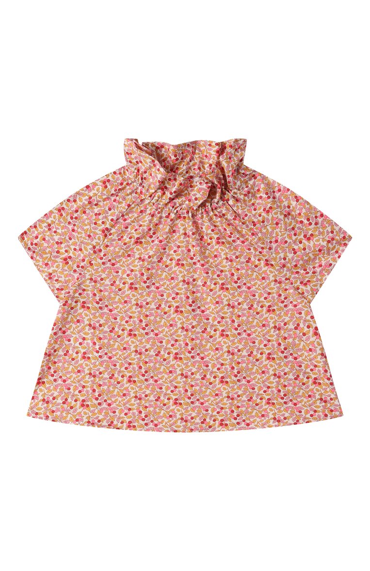 Детское хлопковая блузка IL GUFO розового цвета, арт. P25CC107C4139/2A-4A | Фото 1 (Материал сплава: Проставлено; Драгоценные камни: Проставлено; Рукава: Короткие; Случай: Повседневный; Материал внешний: Хлопок; Ростовка одежда: 3 года | 98 см, 2 года | 92 см)