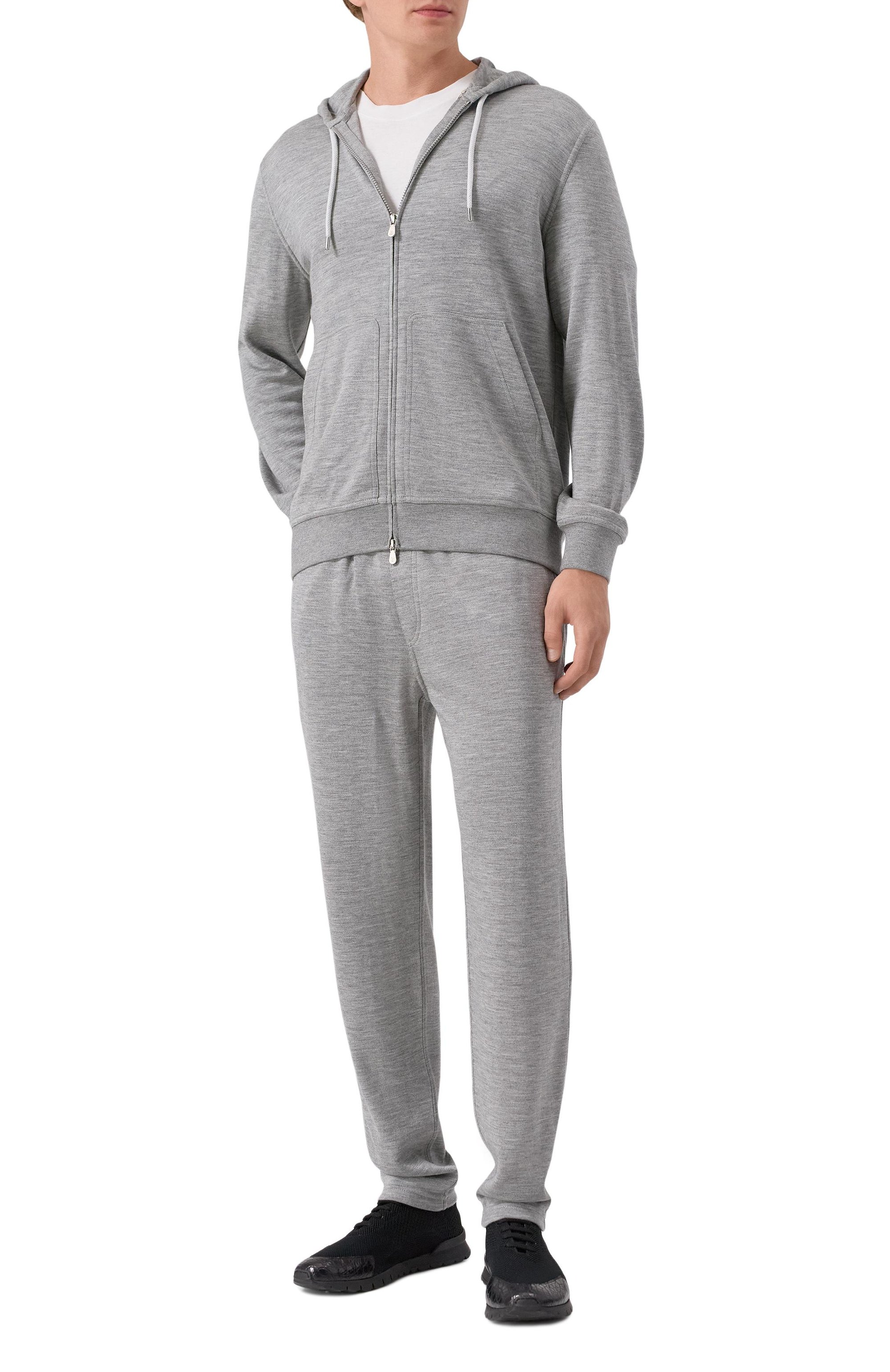 Текстильные кроссовки с отделкой из кожи крокодила KITON, арт. USSFITBN0134203/03, фото 2