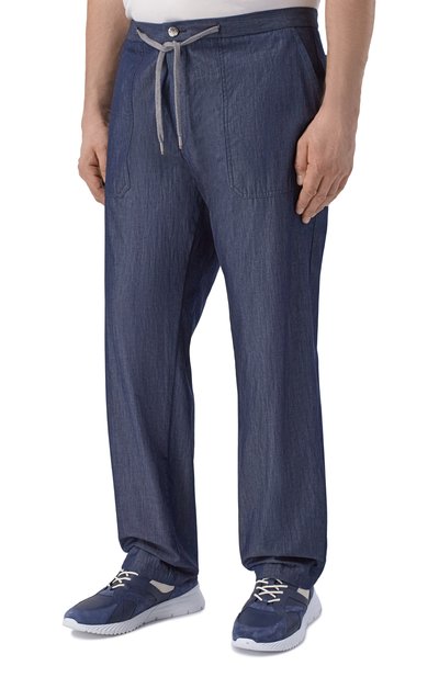 Хлопковые брюки MARCO PESCAROLO темно-синего цвета по цене 83700 руб., арт. BAIA/53J03, фото 3 Хлопковые брюки MARCO PESCAROLO, арт. BAIA/53J03, фото 3