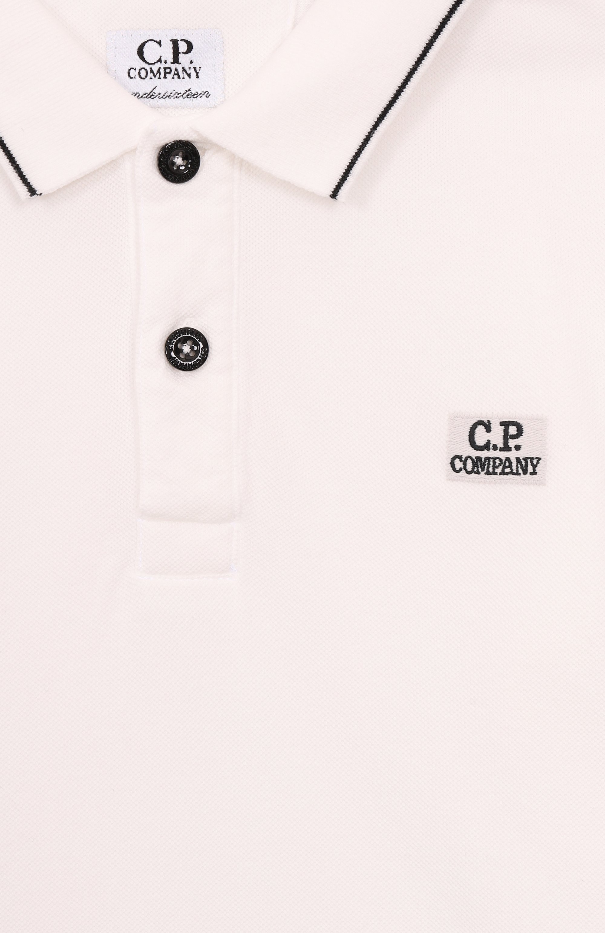Хлопковое поло C.P. COMPANY белого цвета по цене 12100 руб., арт. C0M001/LFA04/10-14, фото 3 Хлопковое поло C.P. COMPANY, арт. C0M001/LFA04/10-14, фото 3
