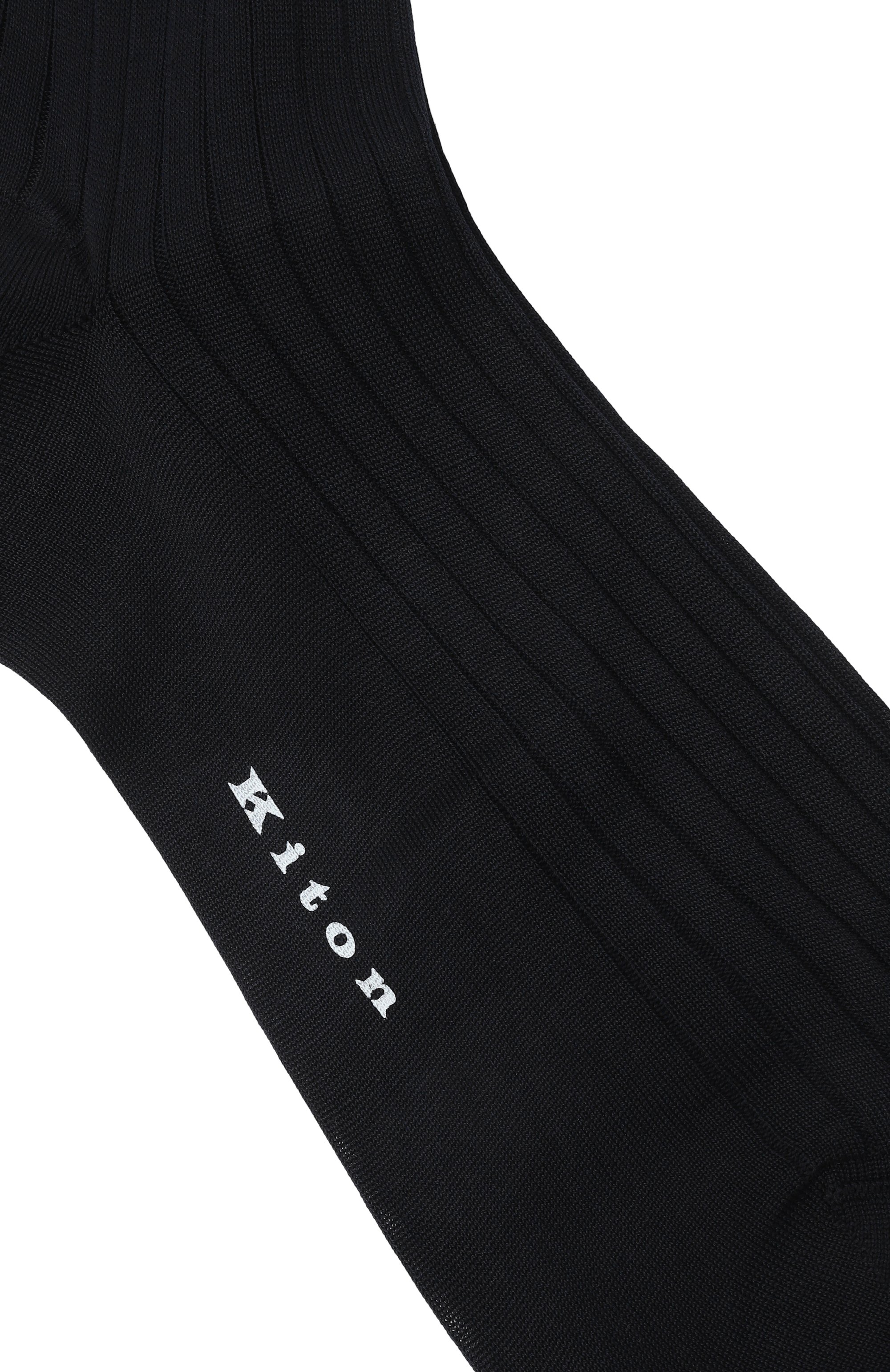 Хлопковые носки KITON темно-синего цвета по цене 9795 руб., арт. UCALZ26K0764H, фото 2 Хлопковые носки KITON, арт. UCALZ26K0764H, фото 2