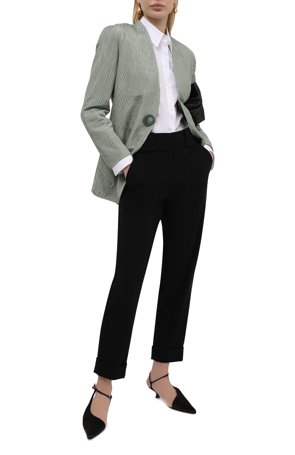 Шерстяные брюки GIORGIO ARMANI черного цвета по цене 109500 руб., арт. 1SHPP0G5/T01HK, фото 2 Шерстяные брюки GIORGIO ARMANI, арт. 1SHPP0G5/T01HK, фото 2