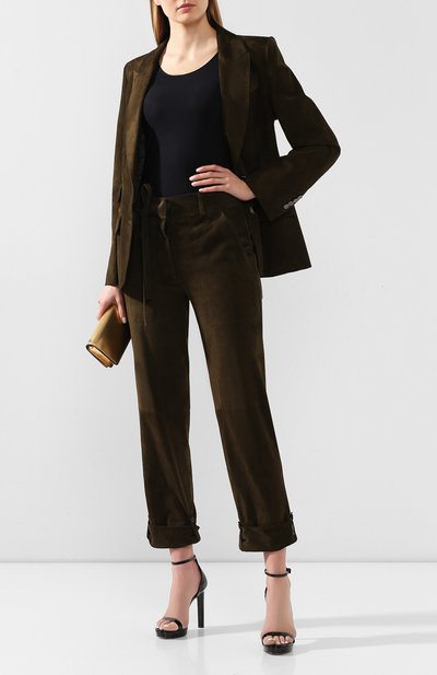 Замшевые брюки TOM FORD хаки цвета по цене 393000 руб., арт. PAL689-LEX226, фото 2 Замшевые брюки TOM FORD, арт. PAL689-LEX226, фото 2