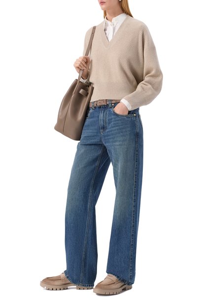 Замшевые пенни-лоферы SANTONI, арт. WUCG59020TTGNHSY, фото 3