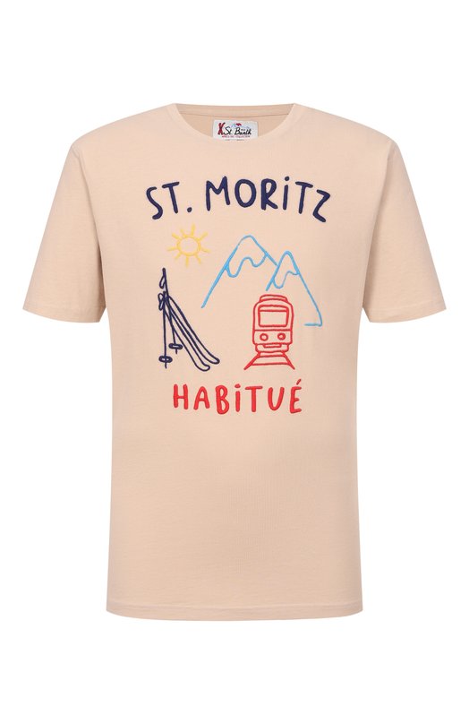 Хлопковая футболка MC2 Saint Barth ARN0004-00883I/ARN0TT WARM Бежевый ARN0004-00883I/ARN0TT WARM
