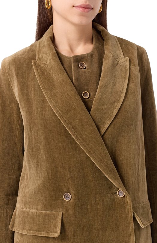 Пальто из хлопка и льна Uma Wang A0 M UP8011 Коричневый  A0 M UP8011 Фото 5