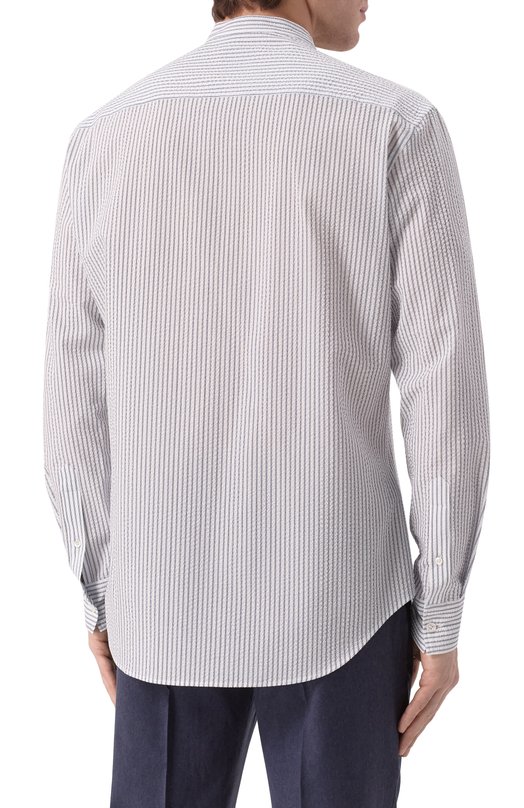 Хлопковая рубашка Giorgio Armani GM001584/TE14654 Голубой  GM001584/TE14654 Фото 4