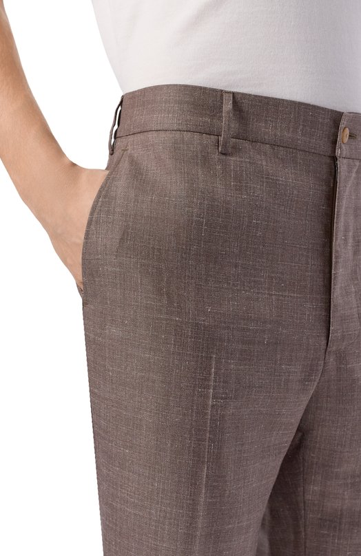 Брюки из шерсти и шелка MVST M26.CSM.T415/740-W00L/SILK Коричневый  M26.CSM.T415/740-W00L/SILK Фото 5