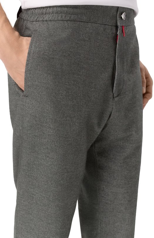 Брюки из хлопка и шерсти Kiton UPLACRK0131H02 Хаки  UPLACRK0131H02 Фото 5