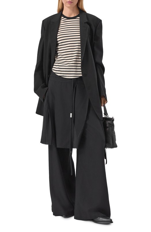 Хлопковая футболка Ann Demeulemeester B0013839/FA717 Чёрно-белый  B0013839/FA717 Фото 2