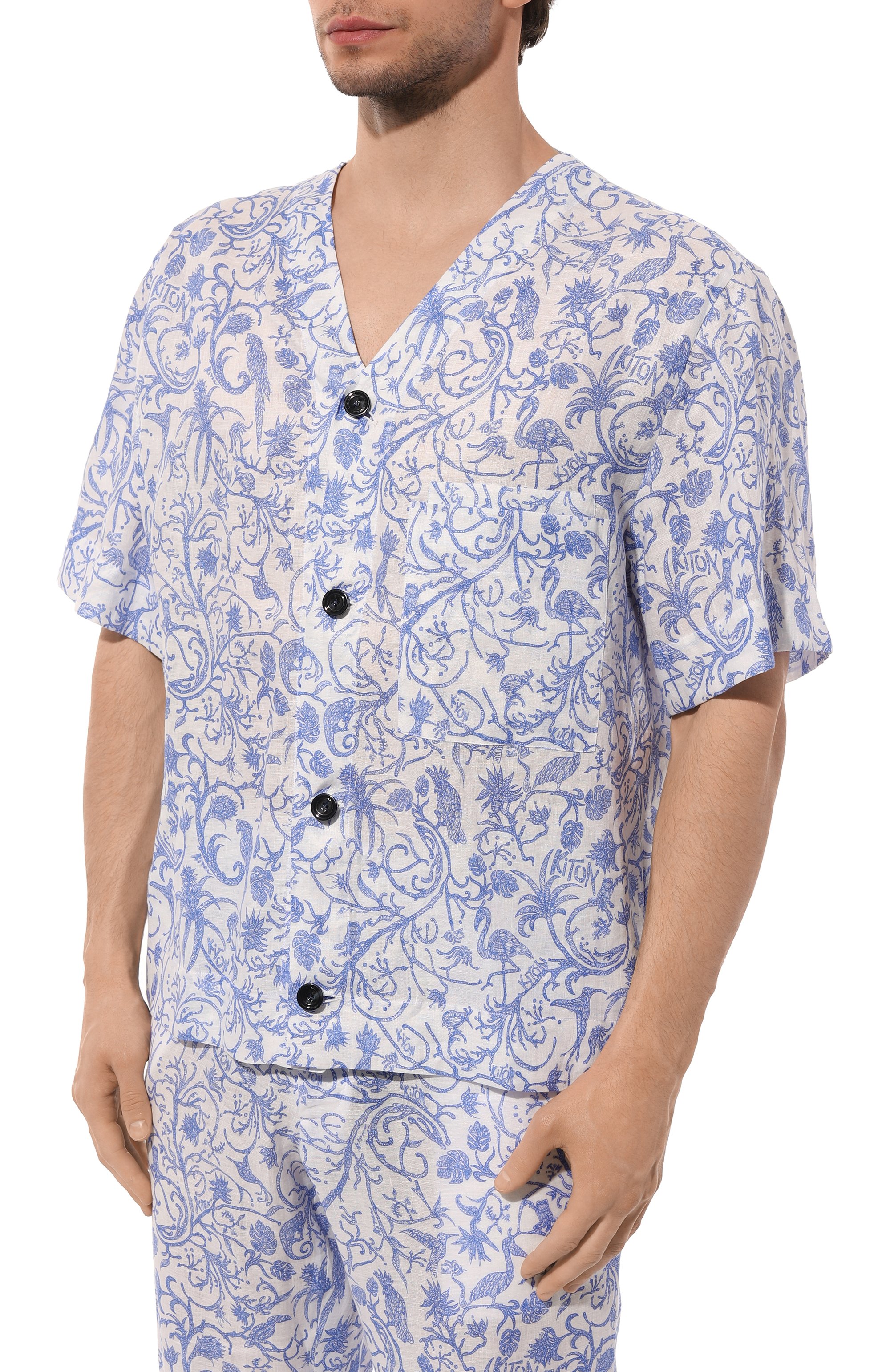 Льняная рубашка KITON, арт. UMC025H08902, фото 3