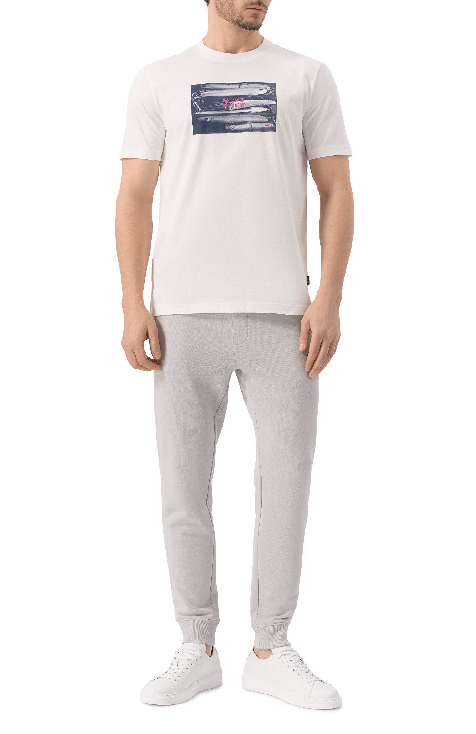 Хлопковая футболка BOSS ORANGE белого цвета по цене 7490 руб., арт. 50539194, фото 2 Хлопковая футболка BOSS ORANGE, арт. 50539194, фото 2