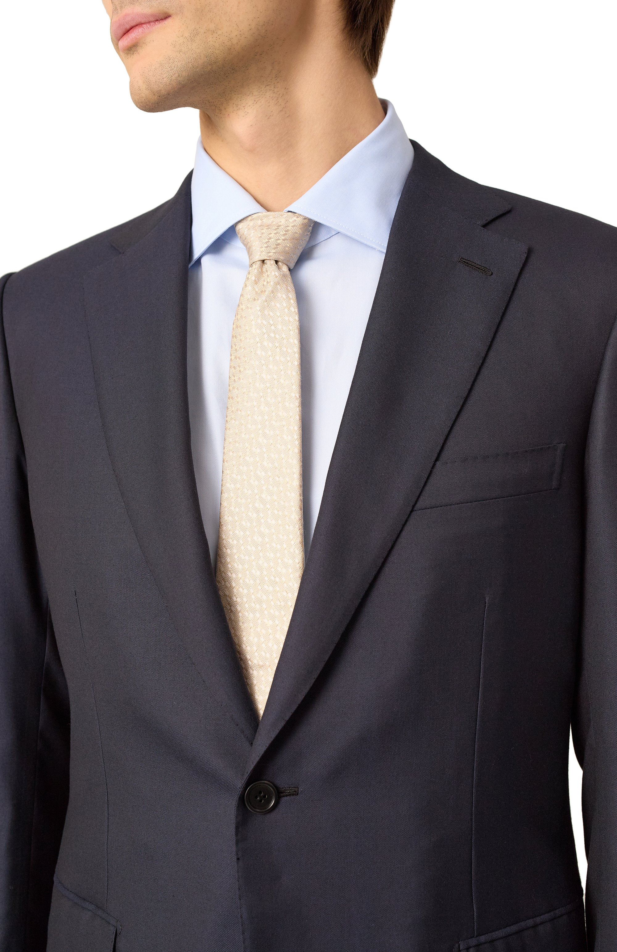 Галстук из шелка и льна CANALI, арт. 18/HJ04282, фото 2