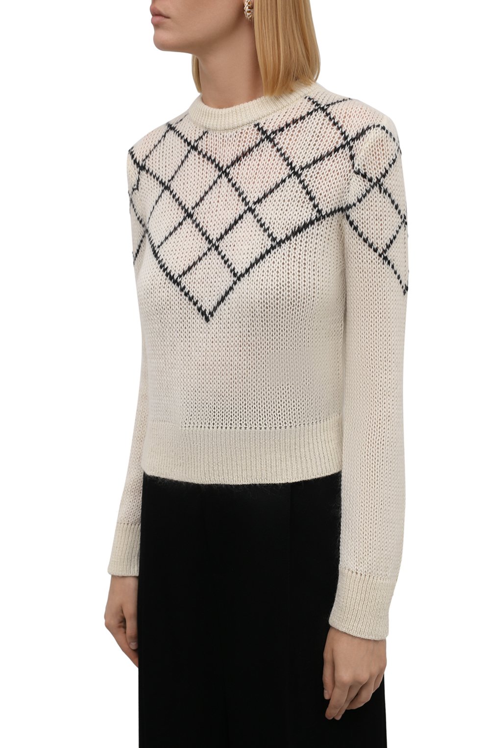 Пуловер SAINT LAURENT кремового цвета по цене 83950 руб., арт. 597133/YAJM2, фото 3 Пуловер SAINT LAURENT, арт. 597133/YAJM2, фото 3