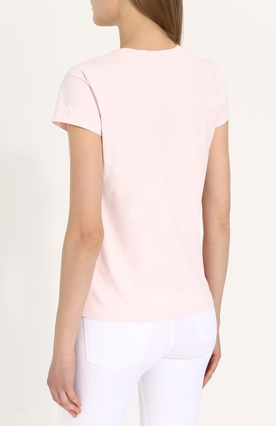 Однотонная хлопковая футболка с круглым вырезом POLO RALPH LAUREN, арт. 211663089, фото 4