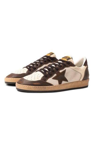 Мужские комбинированные кеды ball star GOLDEN GOOSE DELUXE BRAND, арт. GMF00327.F006560