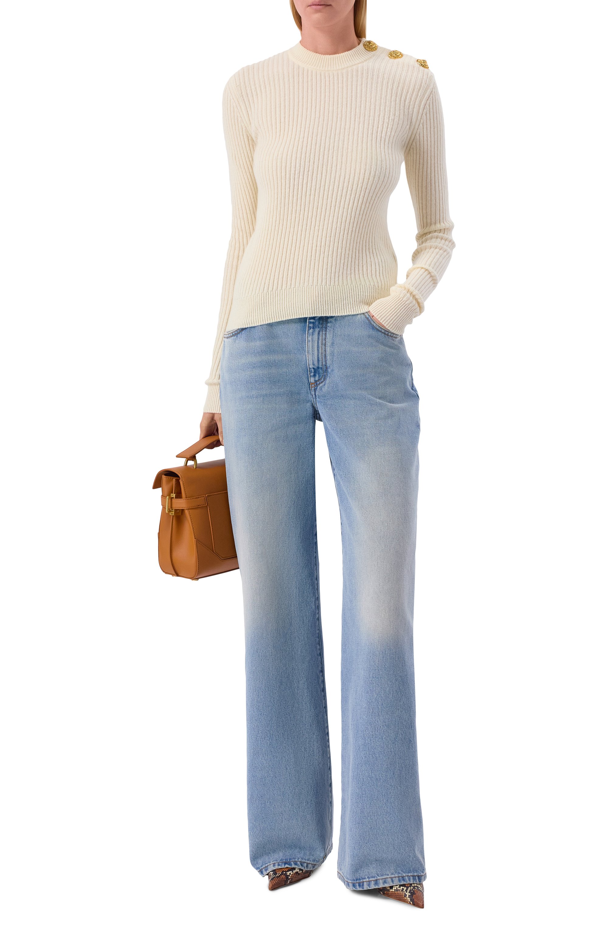 Пуловер из кашемира и шерсти BALMAIN, арт. FF0KD095/KJ17, фото 2