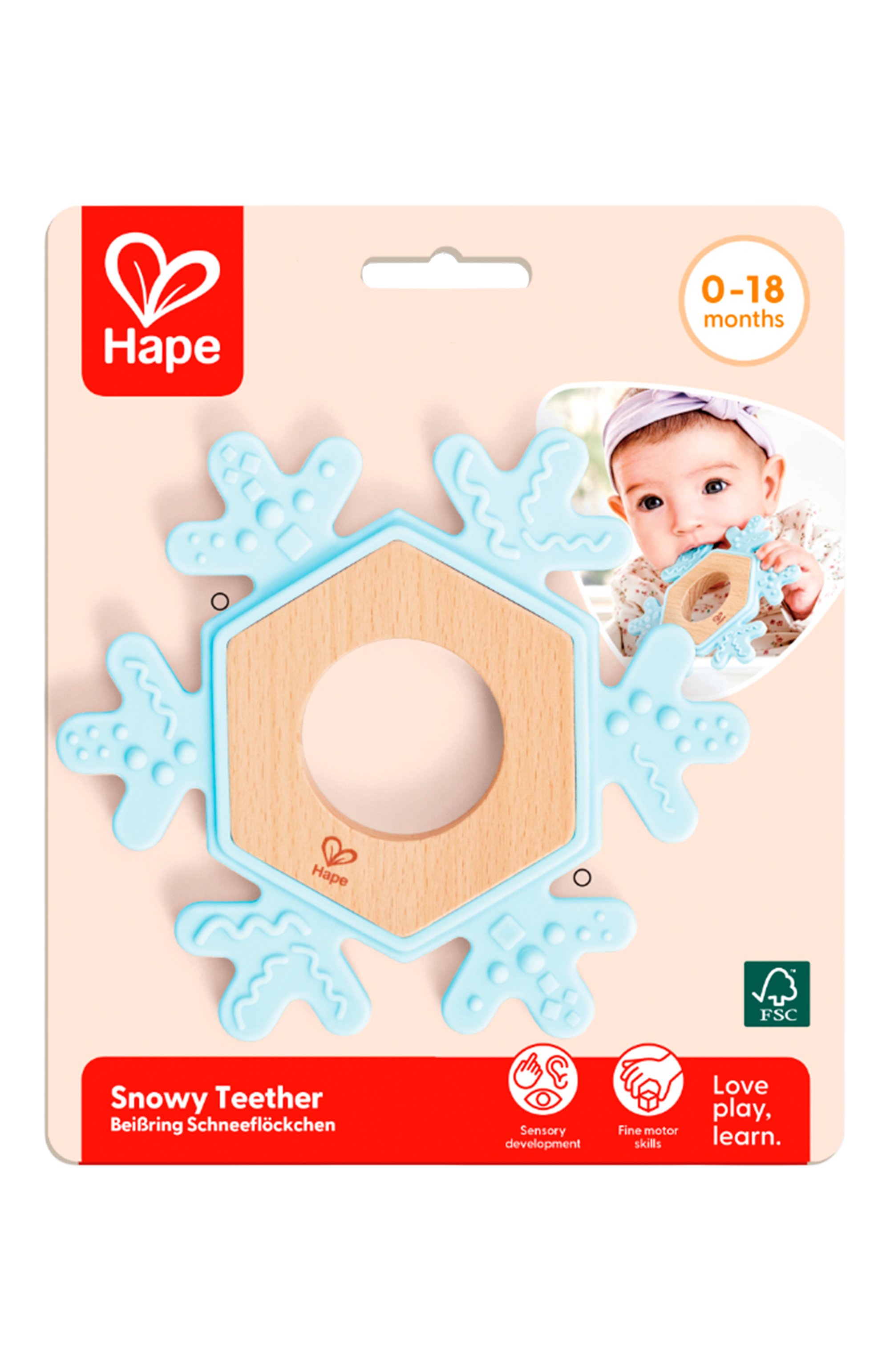 Развивающая игрушка-прорезыватель снежинка HAPE, арт. E0122_HP, фото 1