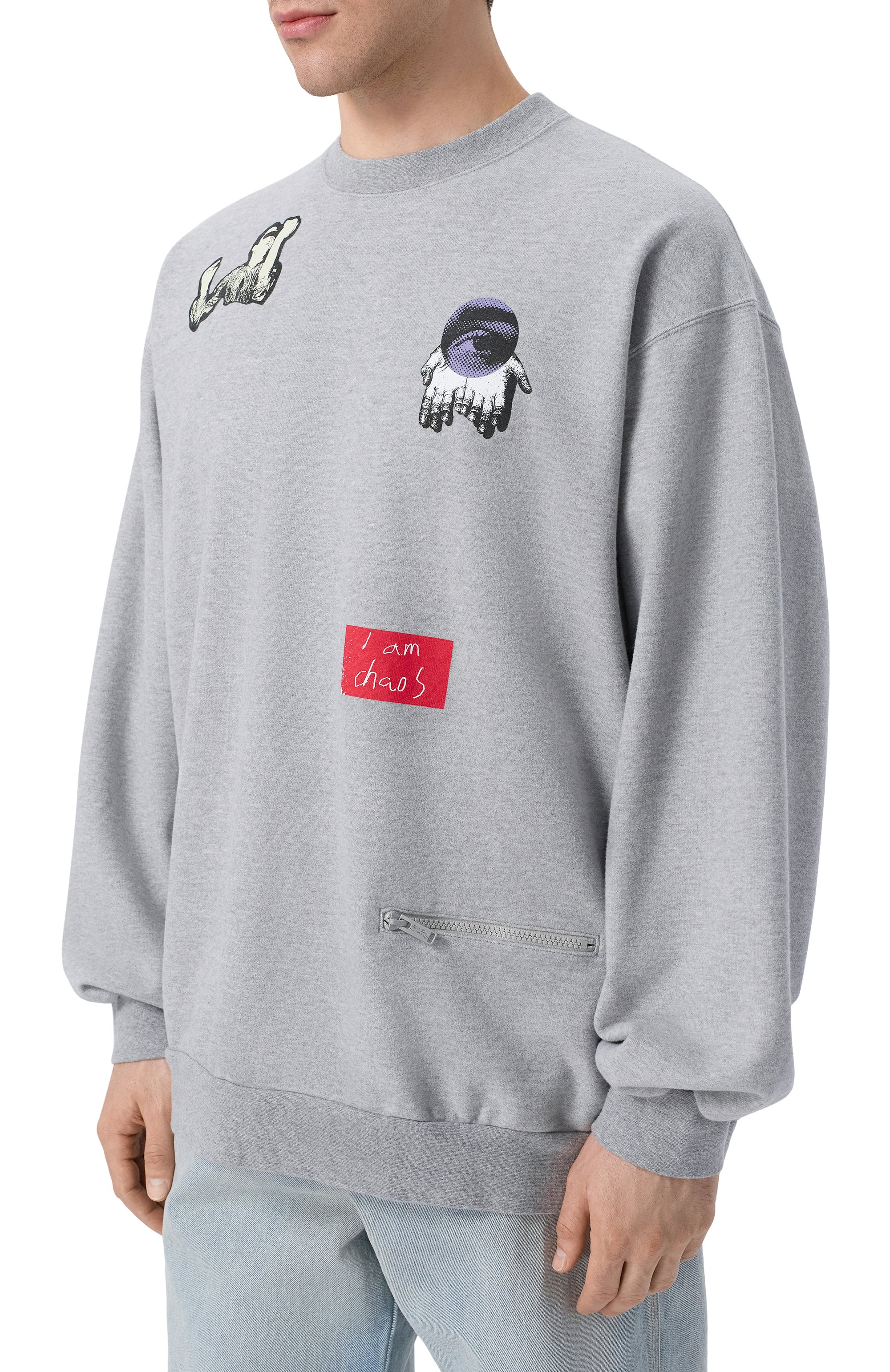 Хлопковый свитшот UNDERCOVER серого цвета по цене 49350 руб., арт. UP1F4809, фото 3 Хлопковый свитшот UNDERCOVER, арт. UP1F4809, фото 3