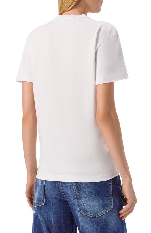 Хлопковая футболка Dsquared2 S72GD0596/D20020 Белый  S72GD0596/D20020 Фото 4