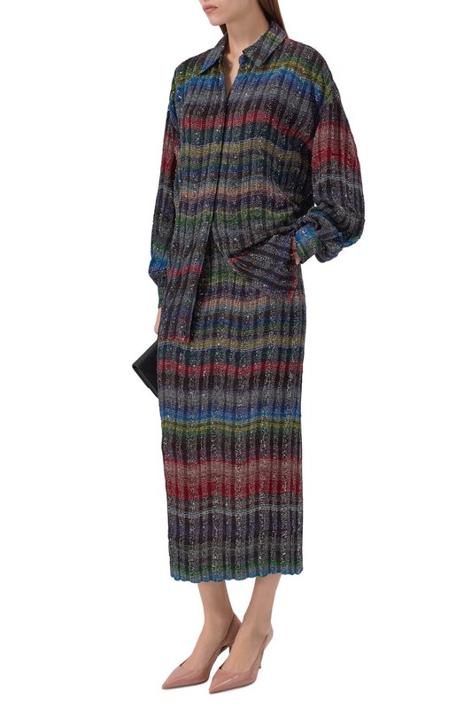 Рубашка из вискозы и хлопка Missoni DS25WJ15/BC005U Разноцветный  DS25WJ15/BC005U Фото 2