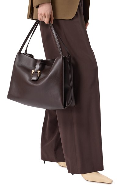 Сумка-тоут FERRAGAMO темно-коричневого цвета по цене 261500 руб., арт. 219804/780875, фото 2 Сумка-тоут FERRAGAMO, арт. 219804/780875, фото 2