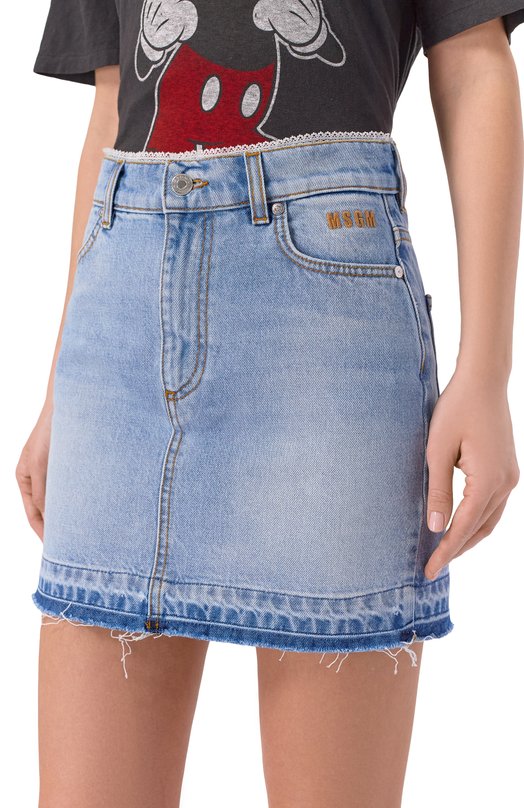 Джинсовая юбка Gonna MSGM 4041MDD234L/267279 Голубой  4041MDD234L/267279 Фото 5