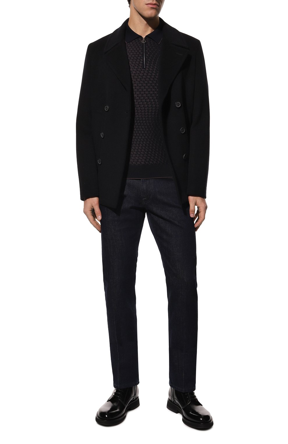 Поло из шерсти и шелка STEFANO RICCI темно-синего цвета по цене 140000 руб., арт. K606303P30/F22458, фото 2 Поло из шерсти и шелка STEFANO RICCI, арт. K606303P30/F22458, фото 2