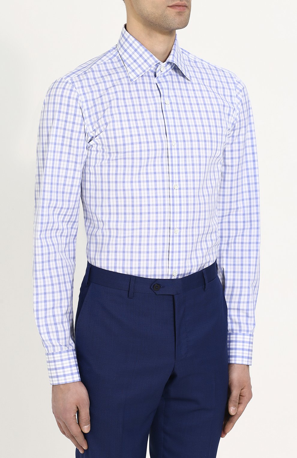 Хлопковая сорочка с воротником кент ANDREA CAMPAGNA, арт. 3-2028, фото 3