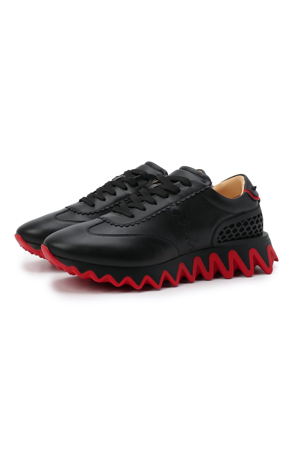 Кожаные кроссовки loubishark CHRISTIAN LOUBOUTIN черного цвета по цене 94350 руб., арт. 3210983/L0UBISHARK FLAT, фото 1 Кожаные кроссовки loubishark CHRISTIAN LOUBOUTIN, арт. 3210983/L0UBISHARK FLAT, фото 1