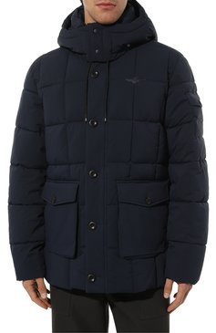Мужская утепленная куртка AERONAUTICA MILITARE темно-синего цвета, арт. 232/AB2109CT3149 | Фото 3 (Кросс-КТ: Куртка; Рукава: Длинные; Материал внешний: Синтетический материал; Мужское Кросс-КТ: утепленные куртки; Материал сплава: Проставлено; Материал подклада: Синтетический материал; Драгоценные камни: Проставлено; Длина (верхняя одежда): Короткие; Стили: Кэжуэл)