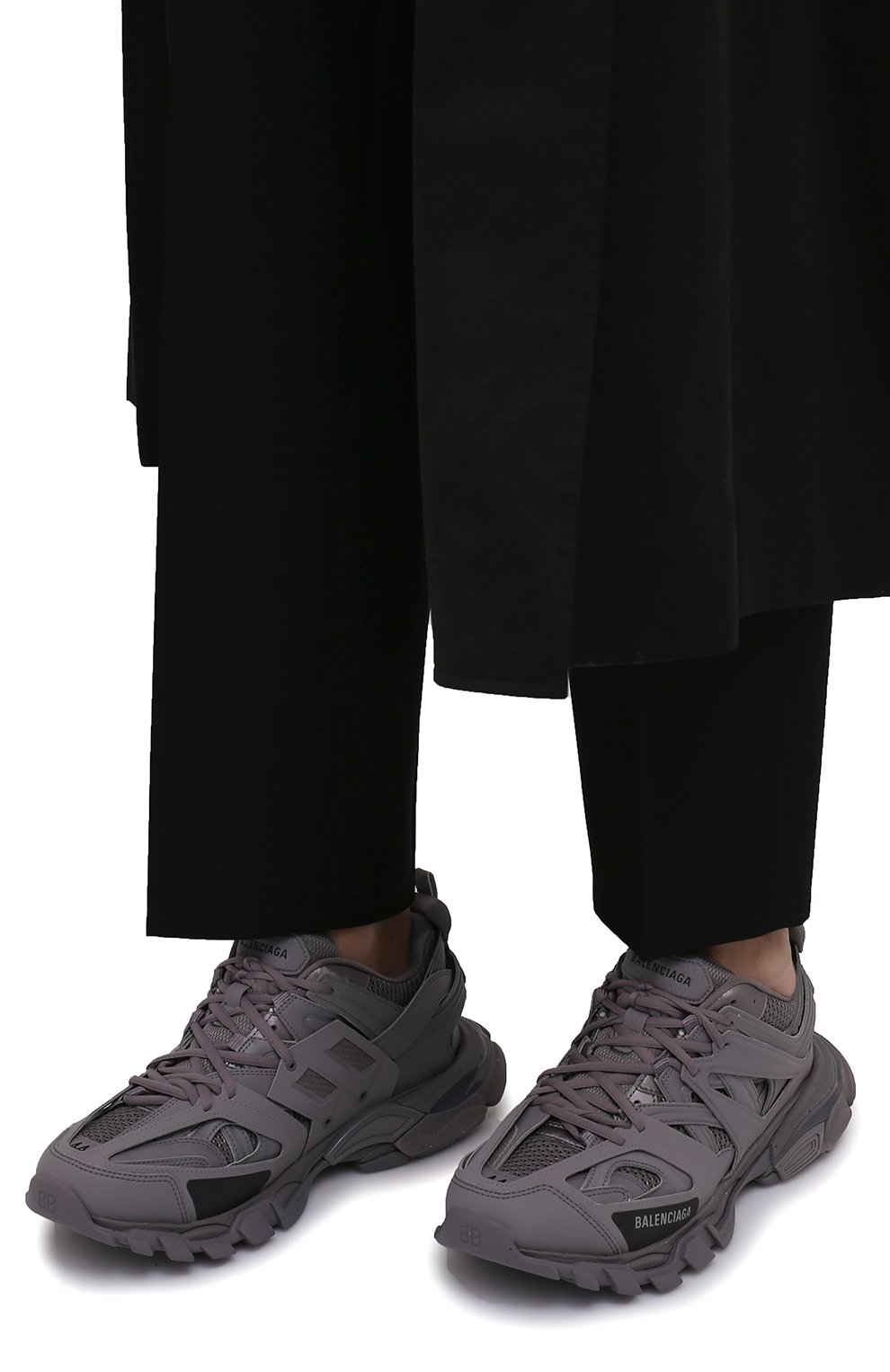 Комбинированные кроссовки track BALENCIAGA темно-серого цвета по цене 99500 руб., арт. 542023/W3FE3, фото 3 Комбинированные кроссовки track BALENCIAGA, арт. 542023/W3FE3, фото 3