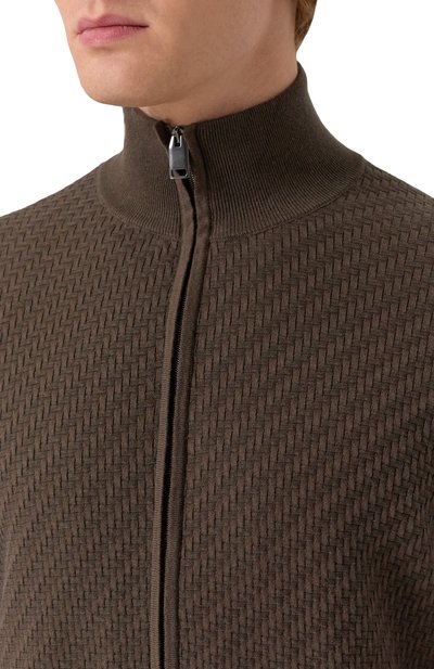 Кардиган из хлопка и шелка BRIONI темно-коричневого цвета по цене 198500 руб., арт. UMT20L/PAK22, фото 5 Кардиган из хлопка и шелка BRIONI, арт. UMT20L/PAK22, фото 5