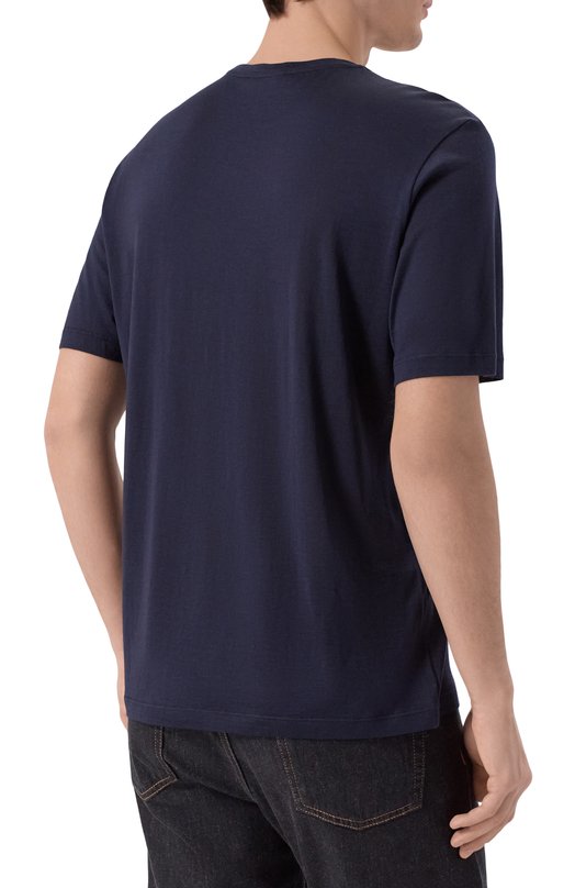 Футболка из шелка и хлопка 12 STOREEZ 133450 Синий  133450 Фото 4