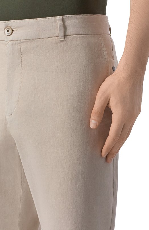 Брюки изо льна и хлопка Bogner 18417335 Бежевый  18417335 Фото 5