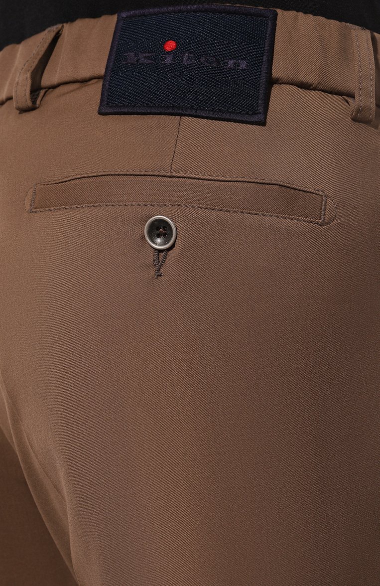 Мужские шерстяные брюки KITON коричневого цвета, арт. UFPPEK01024 | Фото 5 (Материал внешний: Шерсть; Длина (брюки, джинсы): Стандартные; Случай: Повседневный; Материал сплава: Проставлено; Драгоценные камни: Проставлено; Стили: Кэжуэл)