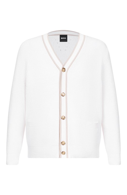Хлопковый кардиган BOSS 50560487 Белый 50560487