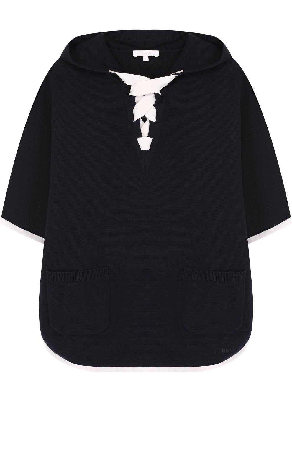 Хлопковое пончо с капюшоном CHLOÉ, арт. C16316/6A-12A, фото 1