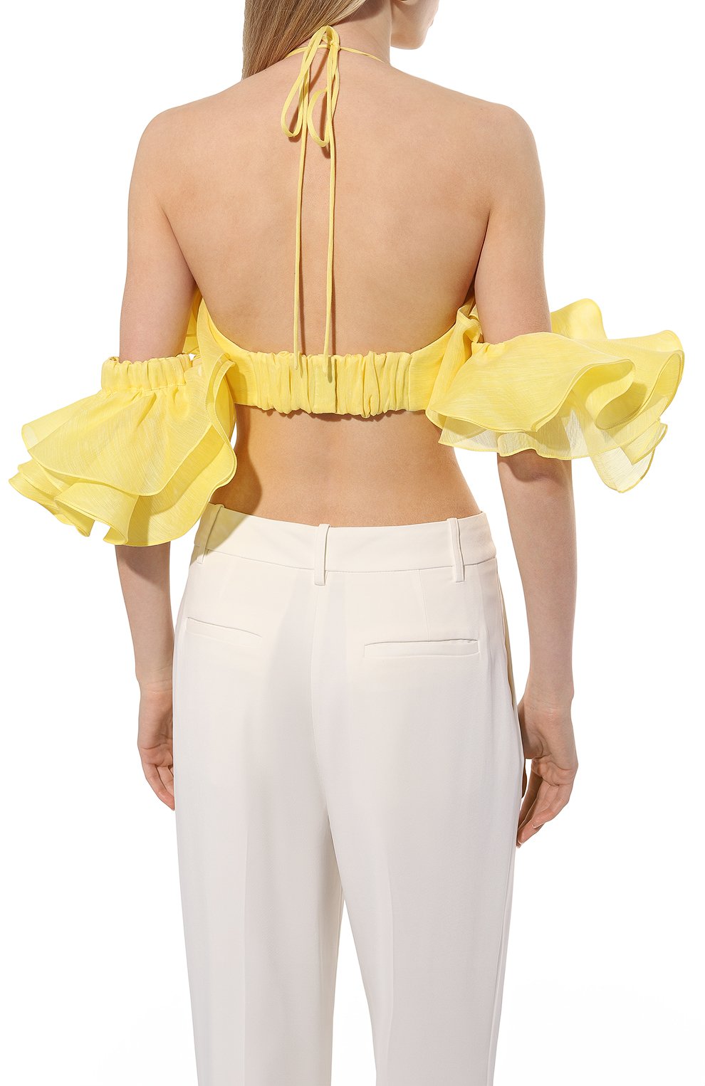 Топ изо льна и шелка YVON желтого цвета по цене 23600 руб., арт. 0 240141, фото 4 Топ изо льна и шелка YVON, арт. 0 240141, фото 4