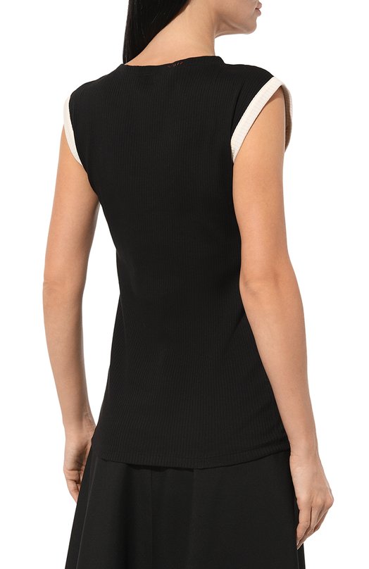 Хлопковый топ Marni THJE0330QS/UTC404 Чёрный  THJE0330QS/UTC404 Фото 4