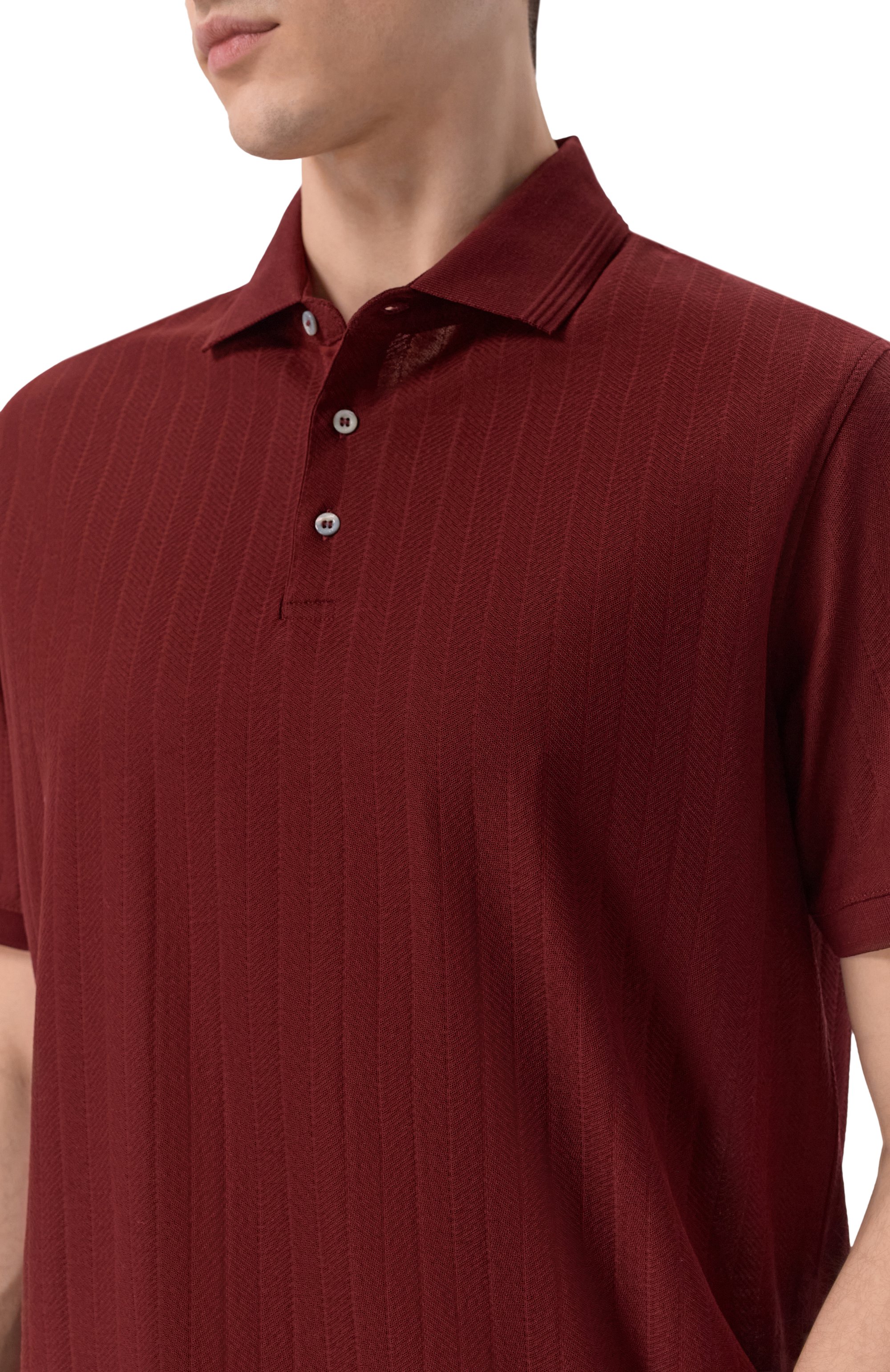 Хлопковое поло CORNELIANI бордового цвета по цене 29250 руб., арт. 27G518/2725031, фото 5 Хлопковое поло CORNELIANI, арт. 27G518/2725031, фото 5