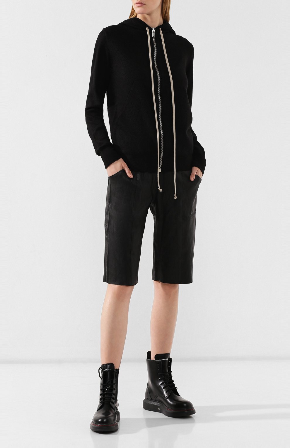 Кашемировый кардиган RICK OWENS черного цвета по цене 137000 руб., арт. RP19F5628/WSB, фото 2 Кашемировый кардиган RICK OWENS, арт. RP19F5628/WSB, фото 2