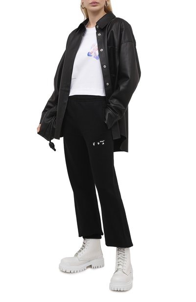 Хлопковая футболка OFF-WHITE белого цвета по цене 22650 руб., арт. 0WAA090S21JER001, фото 2 Хлопковая футболка OFF-WHITE, арт. 0WAA090S21JER001, фото 2