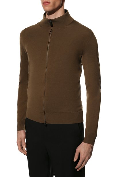 Шерстяной кардиган ZEGNA коричневого цвета по цене 115000 руб., арт. UZM00/157, фото 3 Шерстяной кардиган ZEGNA, арт. UZM00/157, фото 3