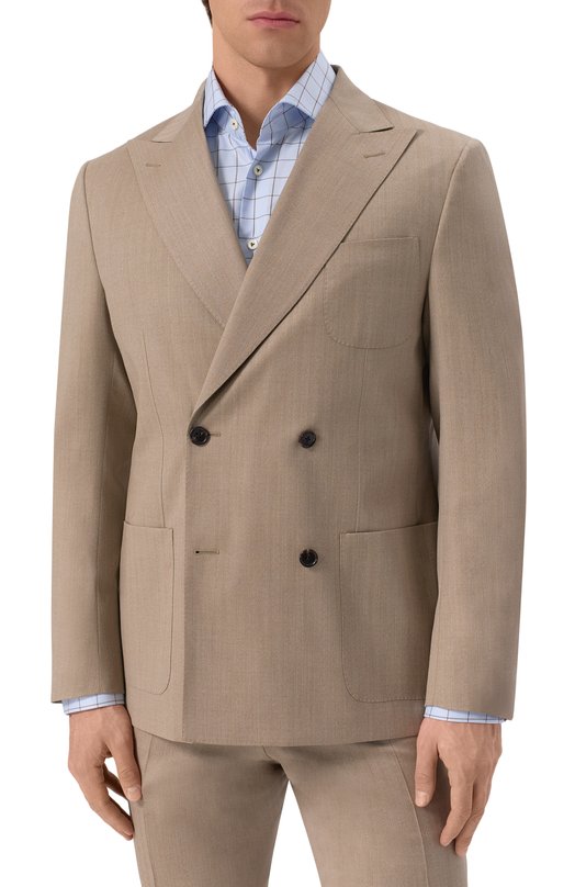 Шерстяной костюм Corneliani 25X009-2517447_SET Бежевый  25X009-2517447_SET Фото 4